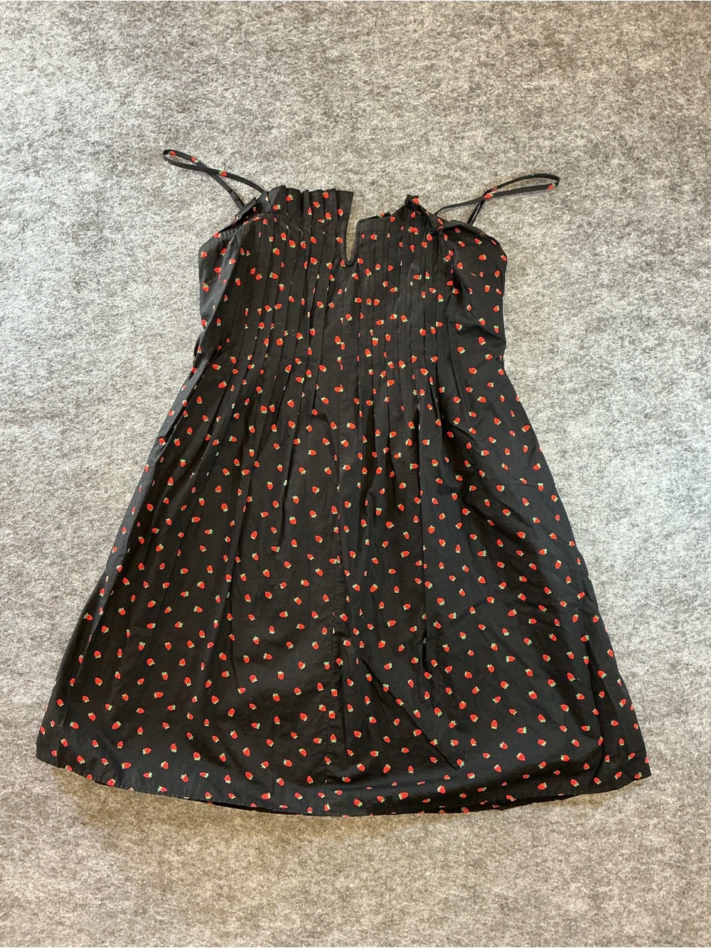 Madewell Black Sundress with Red Strawberry Print Size 2
